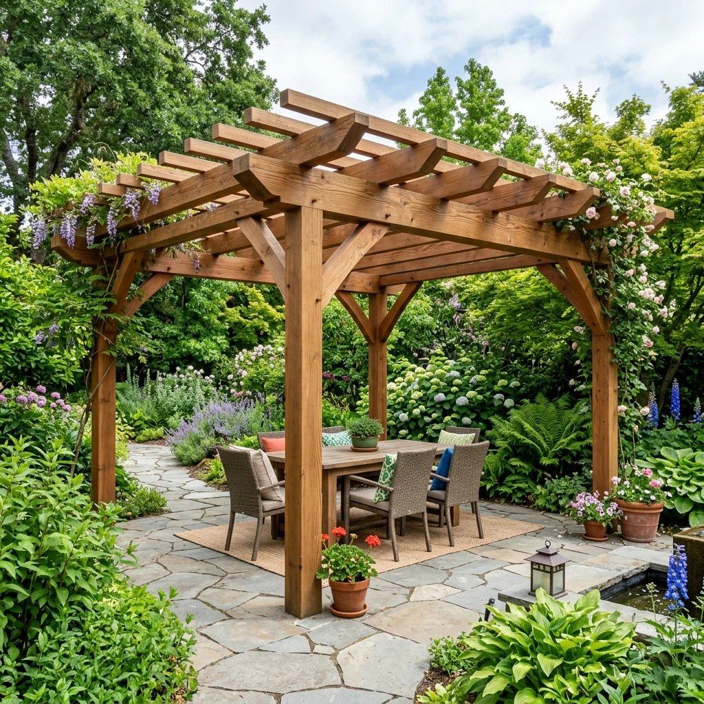 Terrasse, pergola et abri bois — Guidoux Charpente Menuiserie, Caden